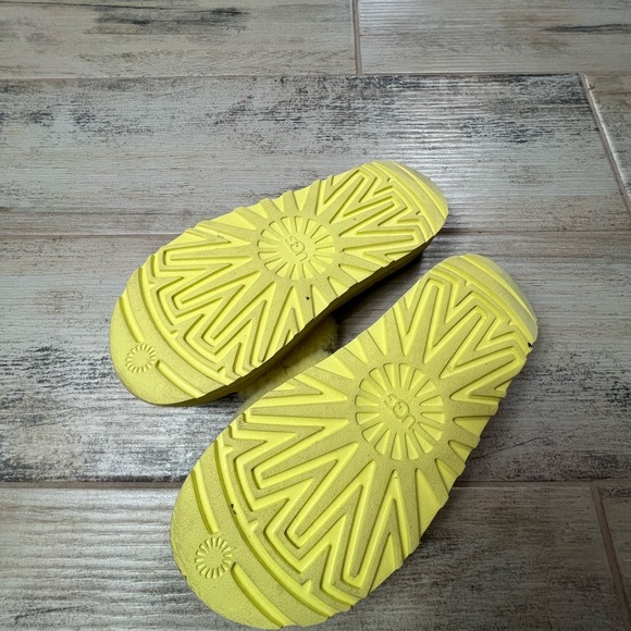 Ugg Latin Fur Sandal Slip On Margarita Yellow - Picture 2 of 5